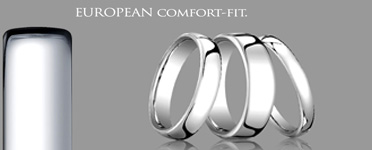 Euro Comfort-Fit Wedding Rings - curved on the inside / flat rounded edges on the outside